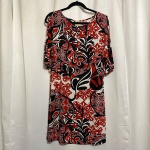 KALAHEO Multicolor Pullover Rayon Hawaiian Aloha Tropical Dress Women's Large